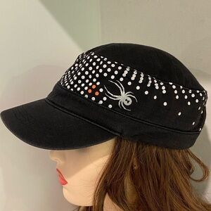 Black Spyder Adjustable Newsboy Cap One Size Unisex